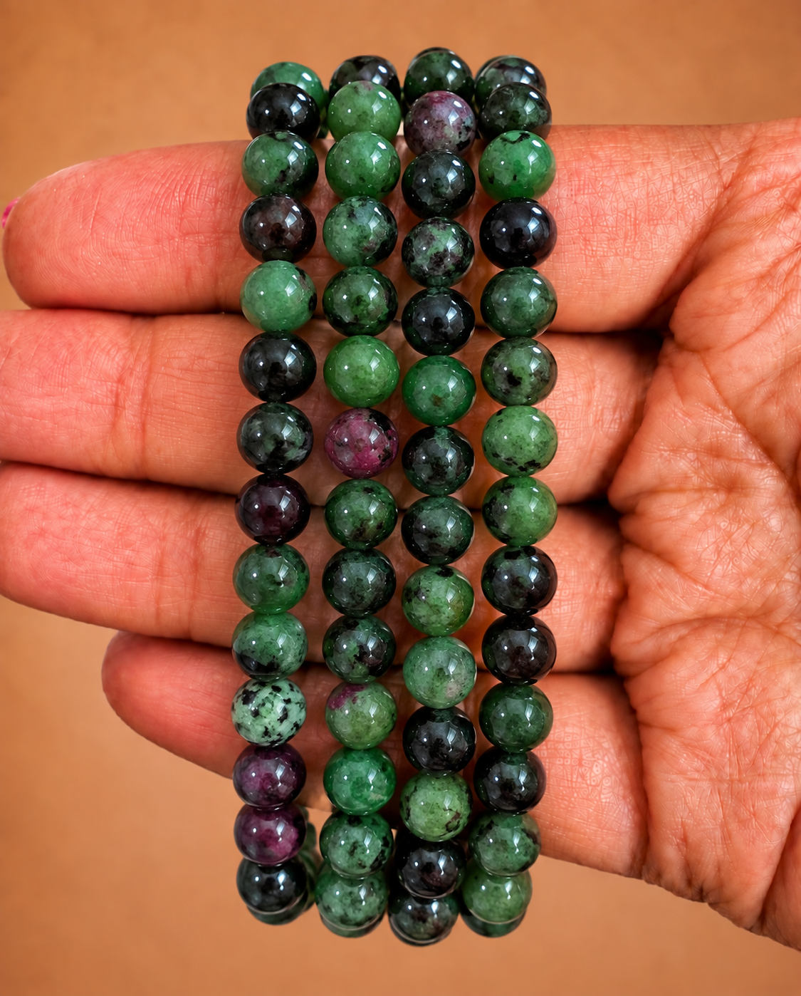 Pulsera Zoisita con Rubí 6mm | Amor - Autenticidad