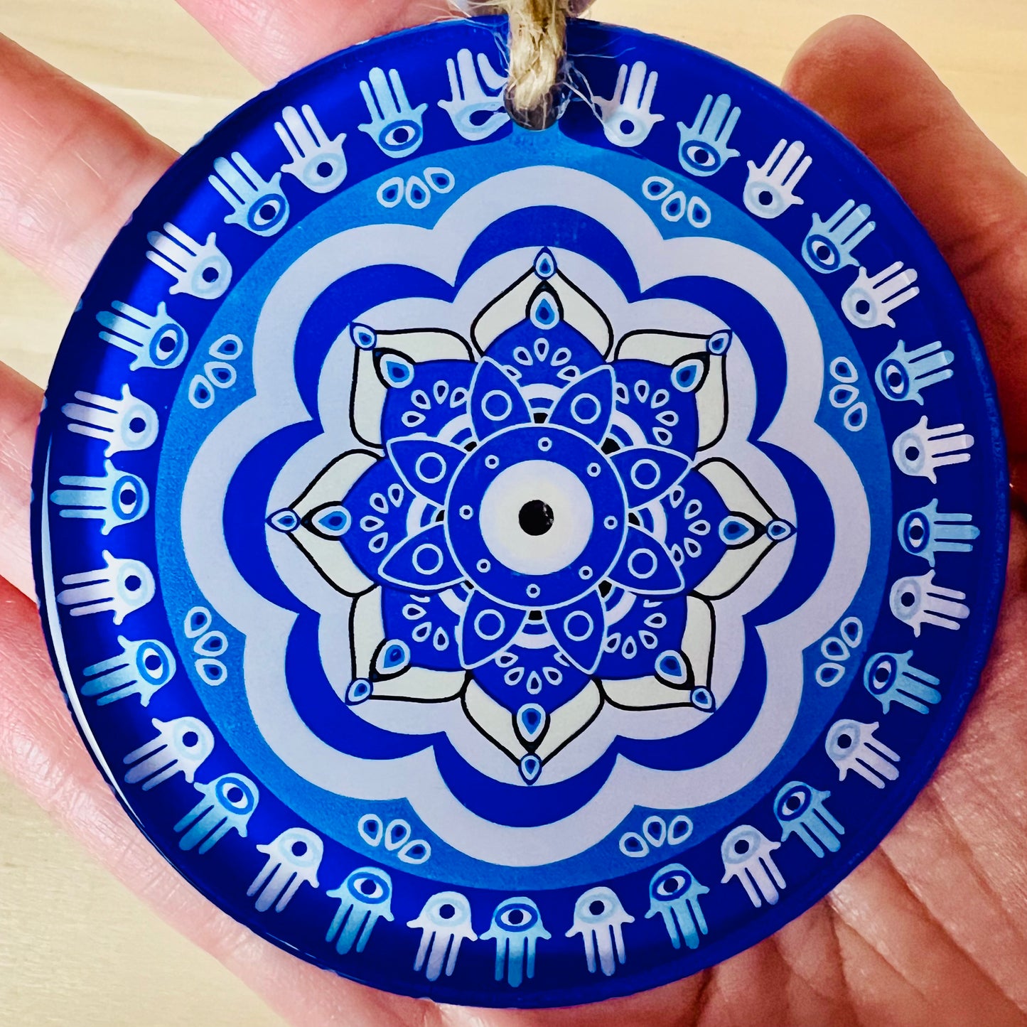 Amuleto Ojo Turco con Mandala - Cristal || Protección Energética para tu hogar