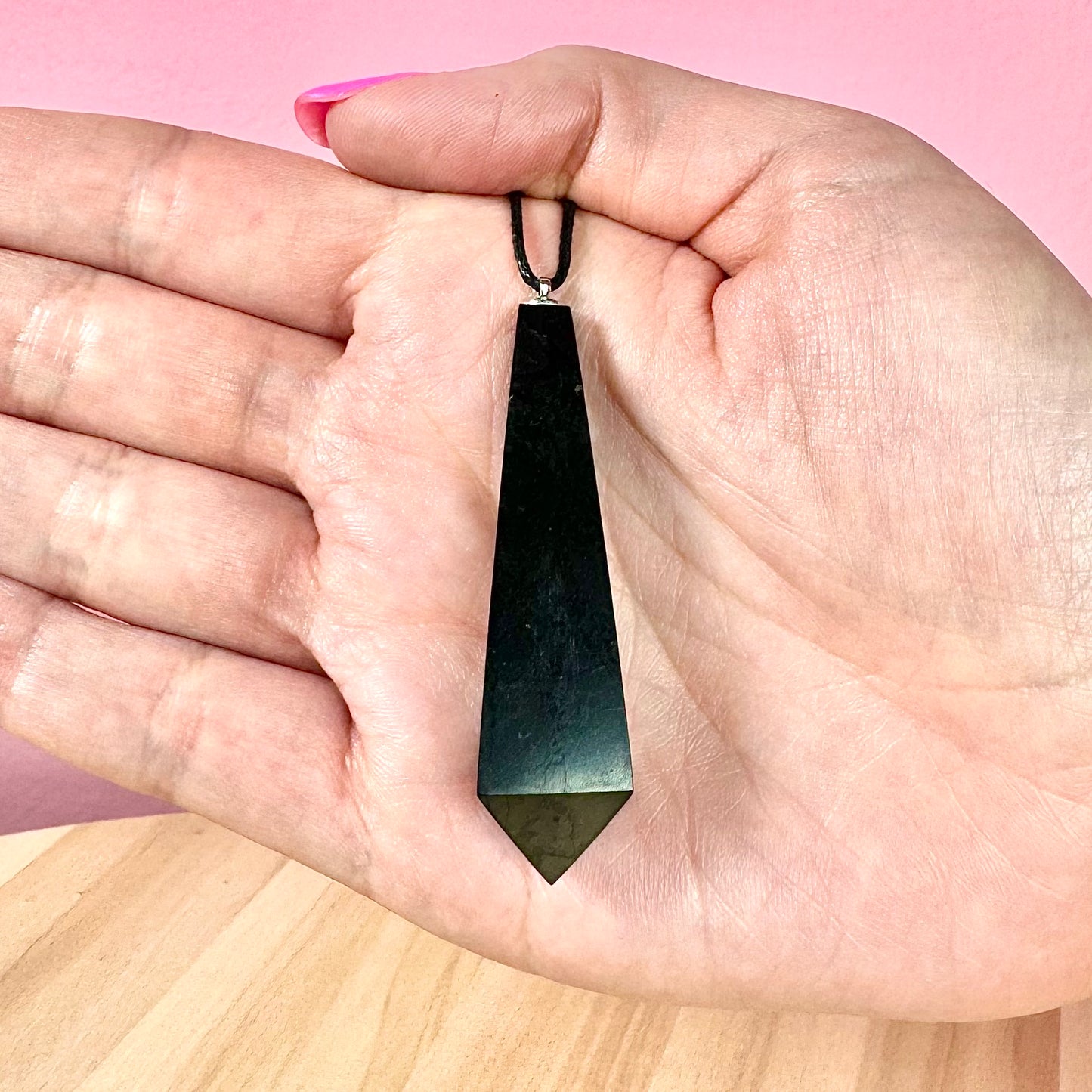 Colgante de Shungit Péndulo || Protección - Desintoxicación