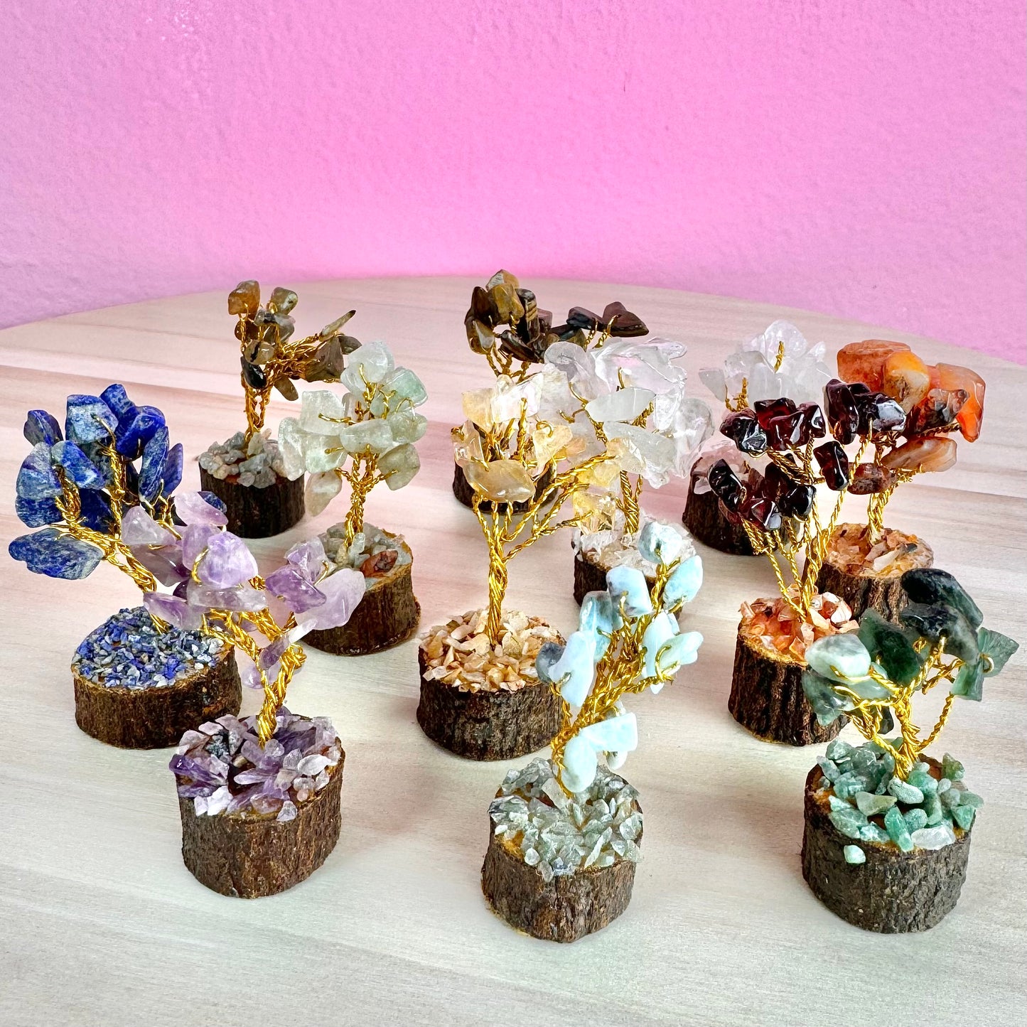 Pack de 12 Mini Árboles con Minerales || Equilibrio - Armonía