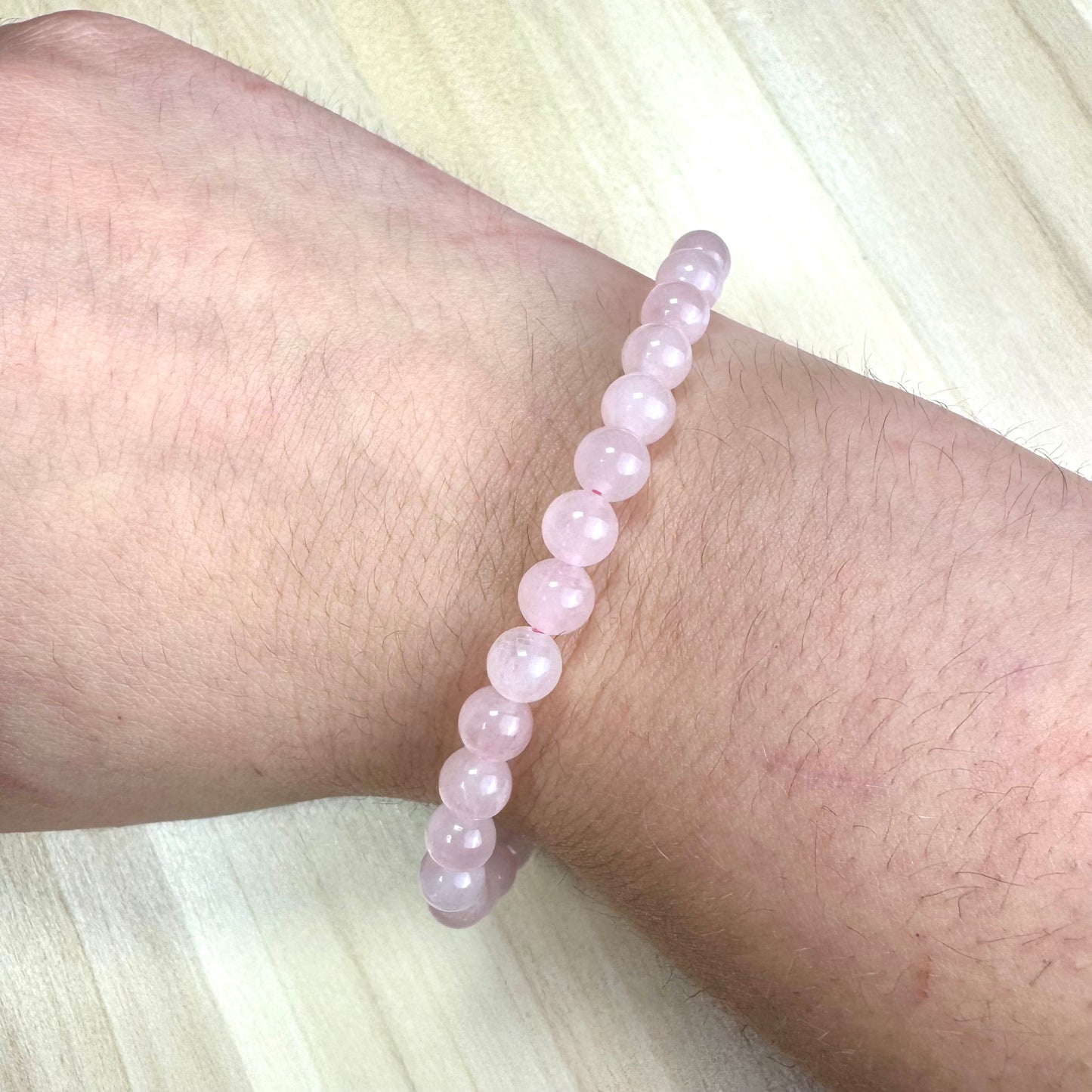 Pulsera Cuarzo Rosa - 6mm || Amor Incondicional - Paz Interior