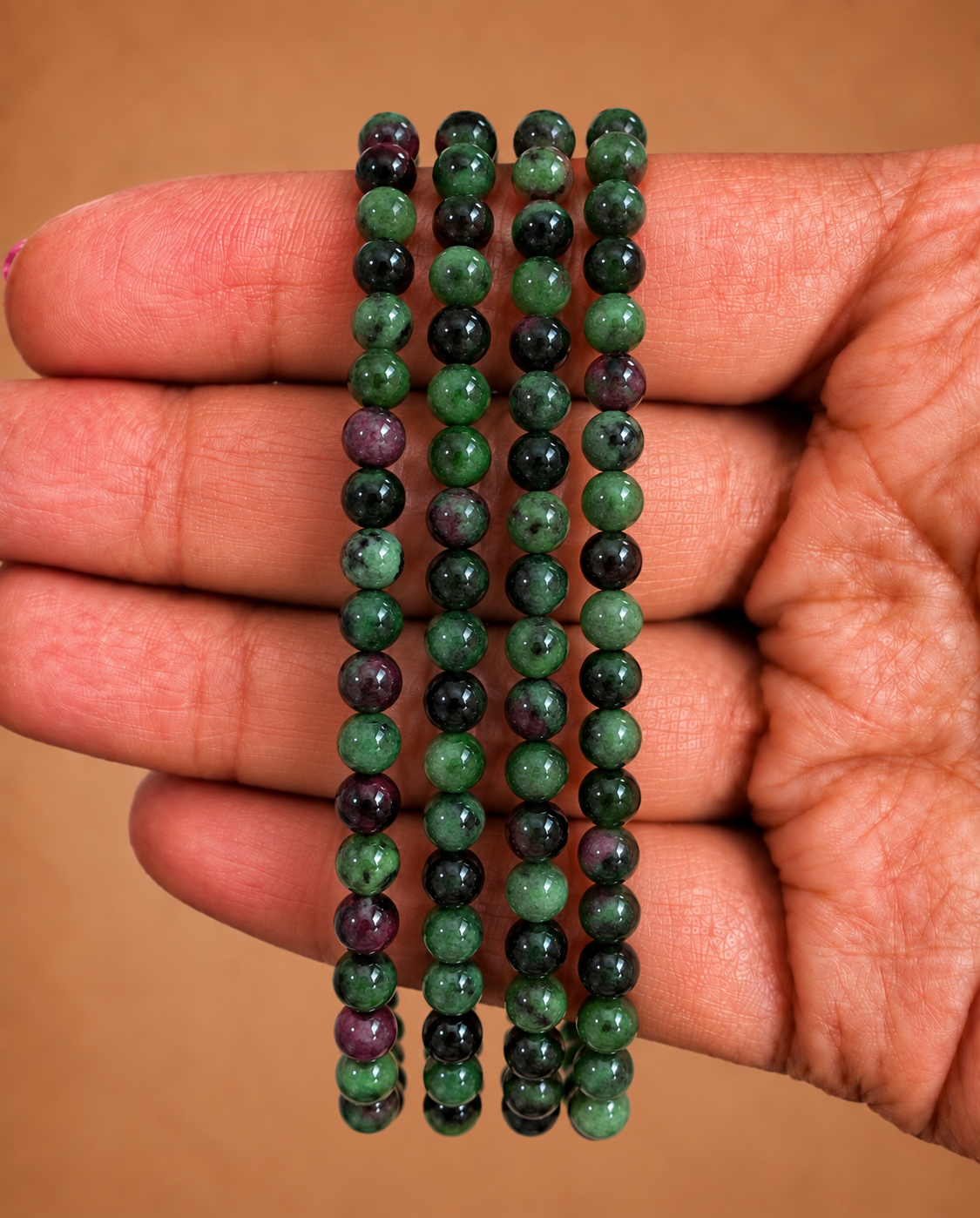 Pulsera Zoisita con Rubí 4mm | Amor - Autenticidad