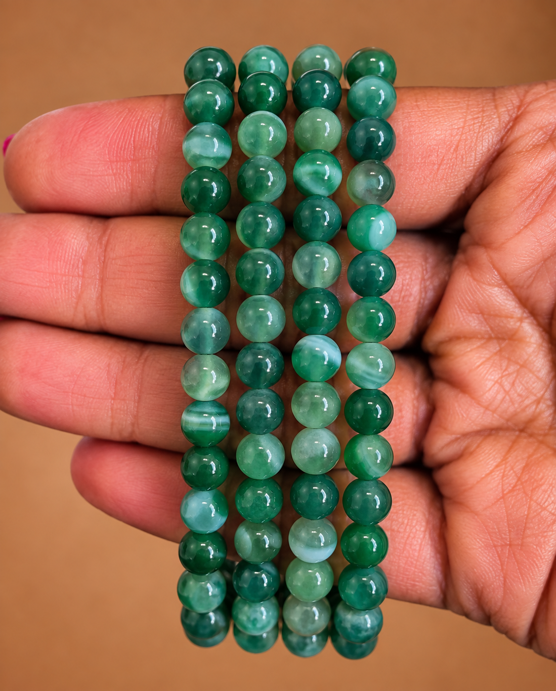 Pulsera Ágata Verde - 6mm  || Salud - Apertura de caminos