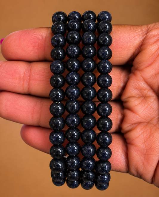 Pulsera Goldstone Azul 6 mm | Protección Energética - Seguridad