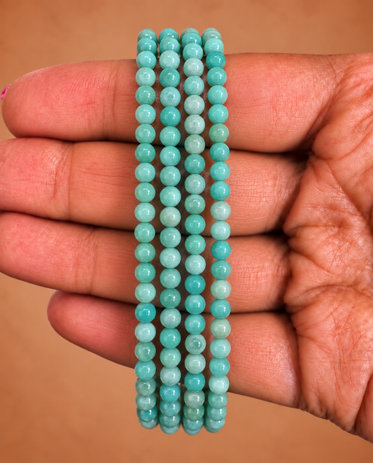 Pulsera Amazonita - 4mm || Calma Mental - Comunicación