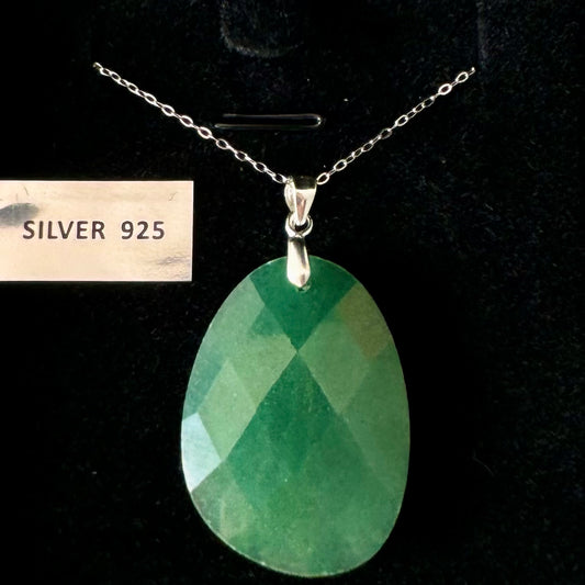 Colgante de Plata con Aventurina || Suerte - Bienestar