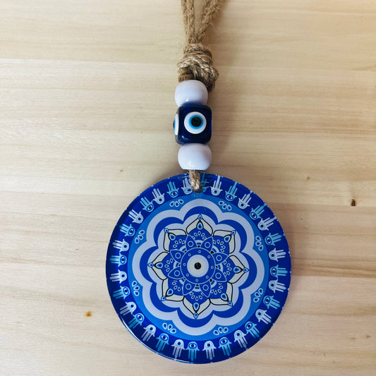 Amuleto Ojo Turco con Mandala - Cristal || Protección Energética para tu hogar