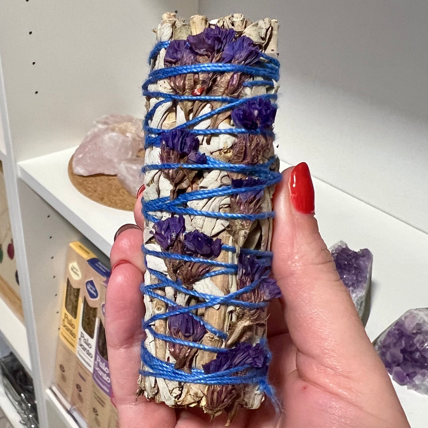 Atado de Salvia Blanca con Sinuata Azul || Limpieza Energética