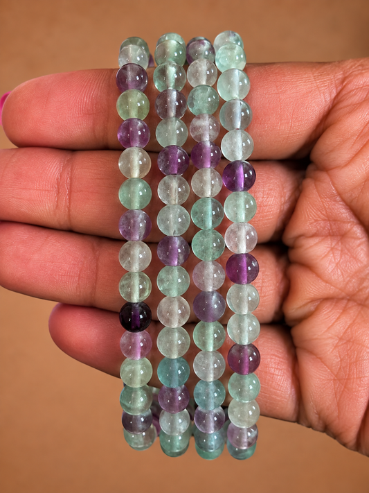 Pulsera Fluorita arcoíris - 6mm || Calma - Protectora psíquica