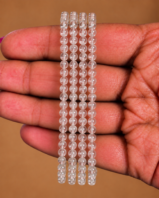 Pulsera Cuarzo Blanco 4mm | Limpieza - Sanación