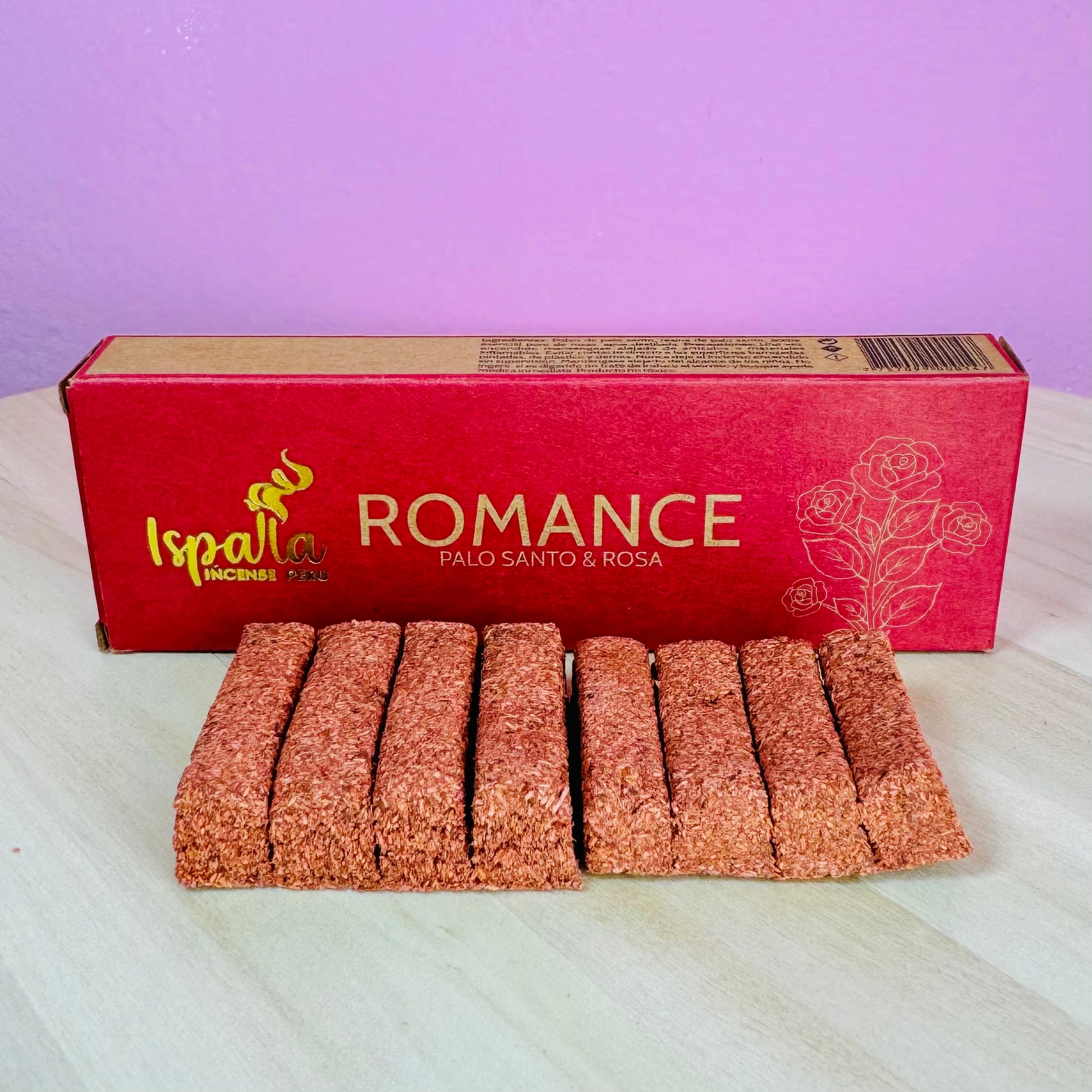 Incienso en ladrillo de Palo Santo y Rosa