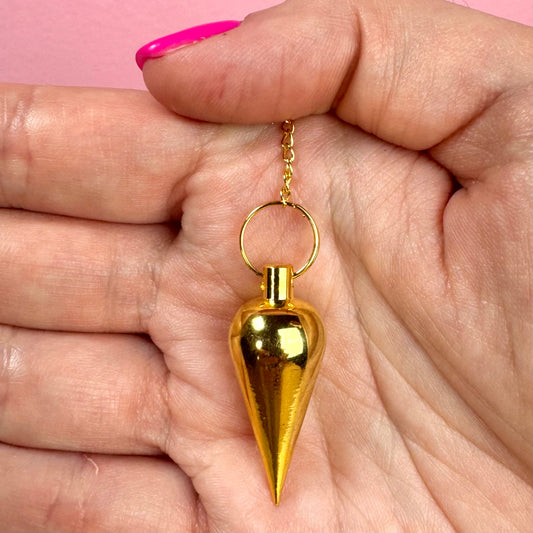 Péndulo Cónico de Bronce con Chakras || Limpieza - Desbloqueo Energético