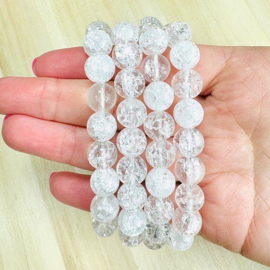 Pulsera Cuarzo Quebrado - 10mm || Sanación - Autodescubrimiento