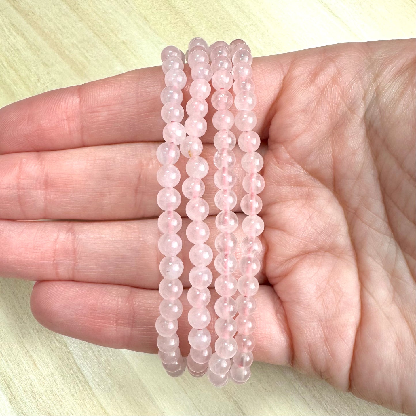 Pulsera Cuarzo Rosa - 4mm || Amor Incondicional - Paz Interior