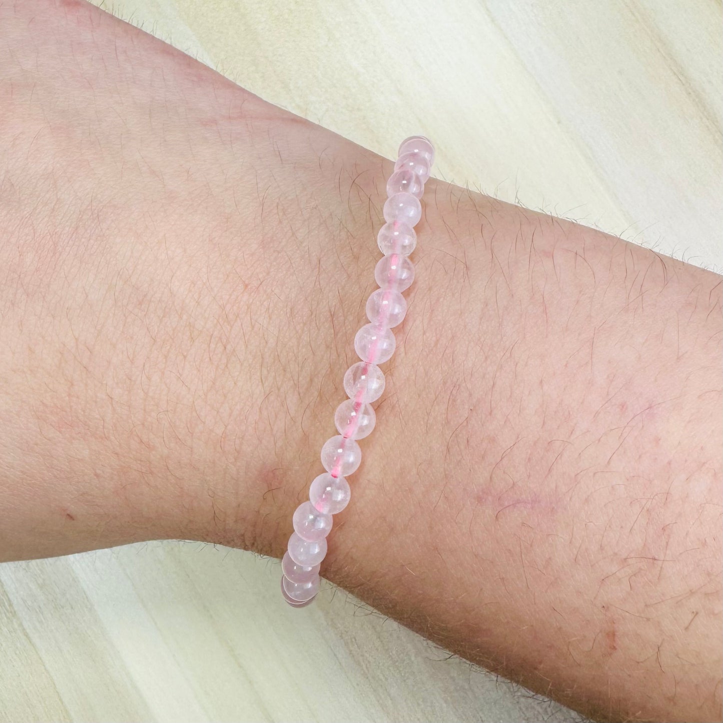 Pulsera Cuarzo Rosa - 4mm || Amor Incondicional - Paz Interior