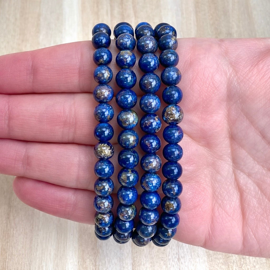 Pulsera Lapislázuli - 6mm || Intuición - Abundancia