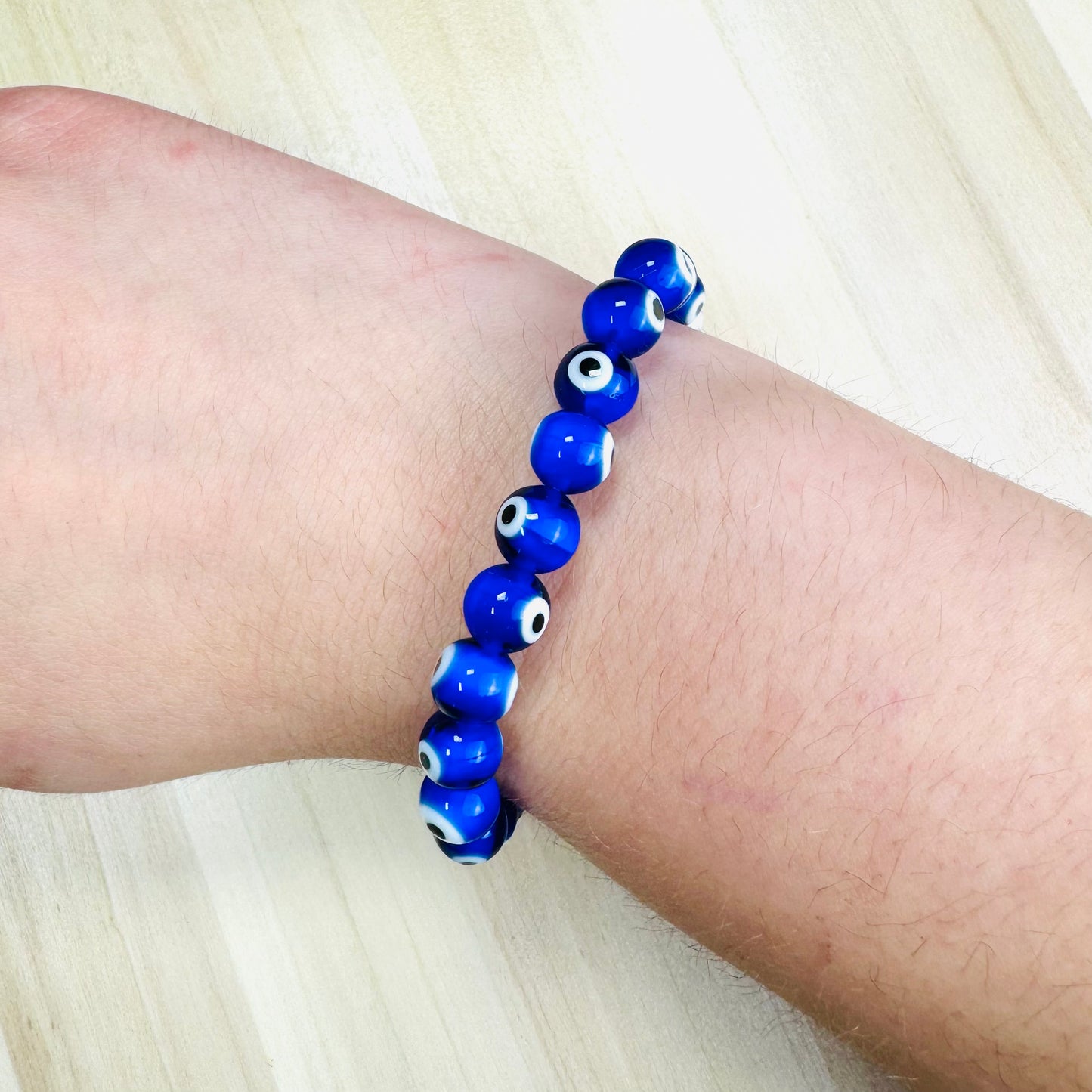 Pulsera Ojo Turco Azul Oscuro - 8mm || Protección - Mal de ojo