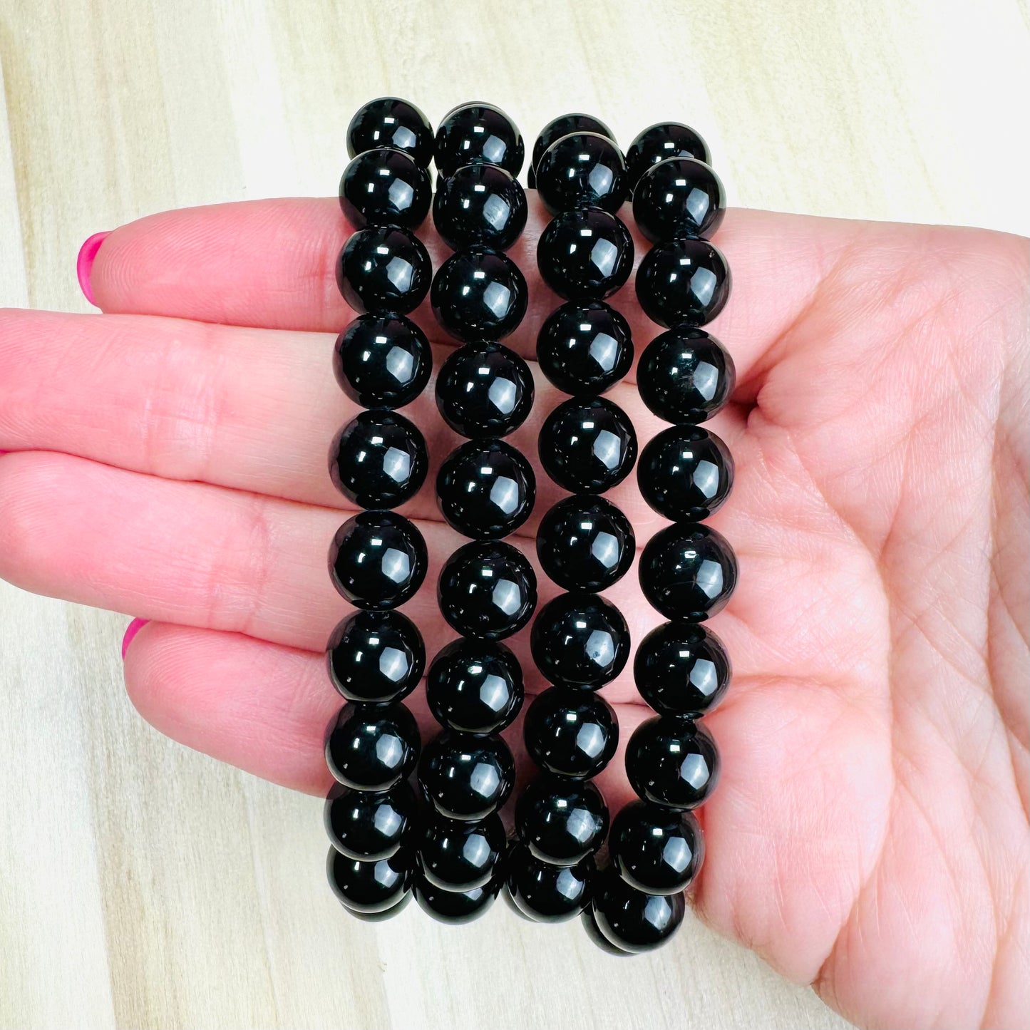 Pulsera Turmalina Negra - 8mm || Protección - Limpieza