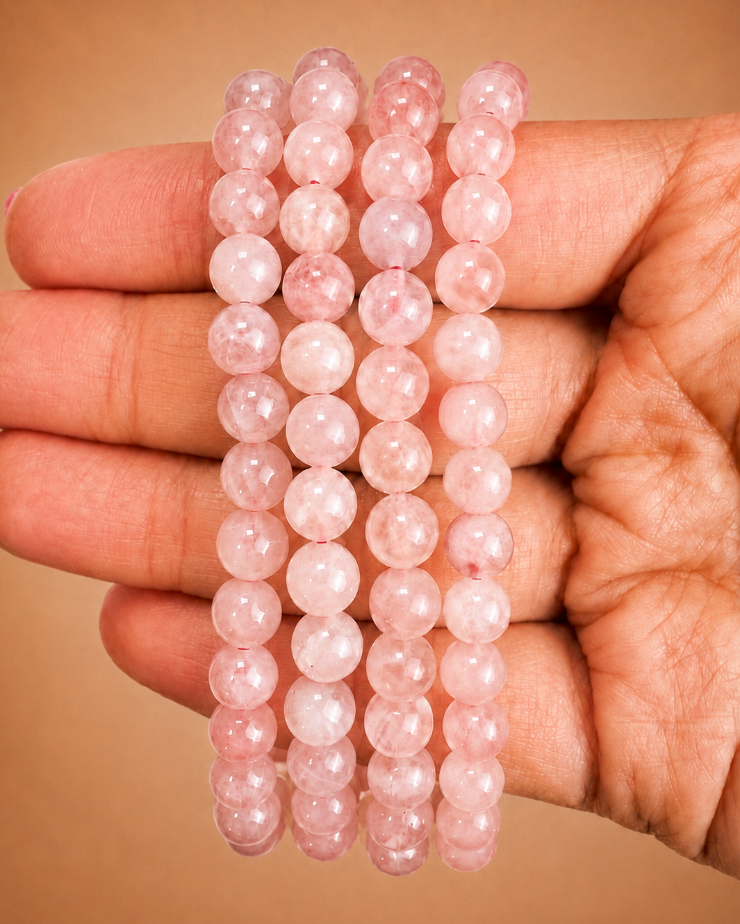 Pulsera Cuarzo Rosa 6mm