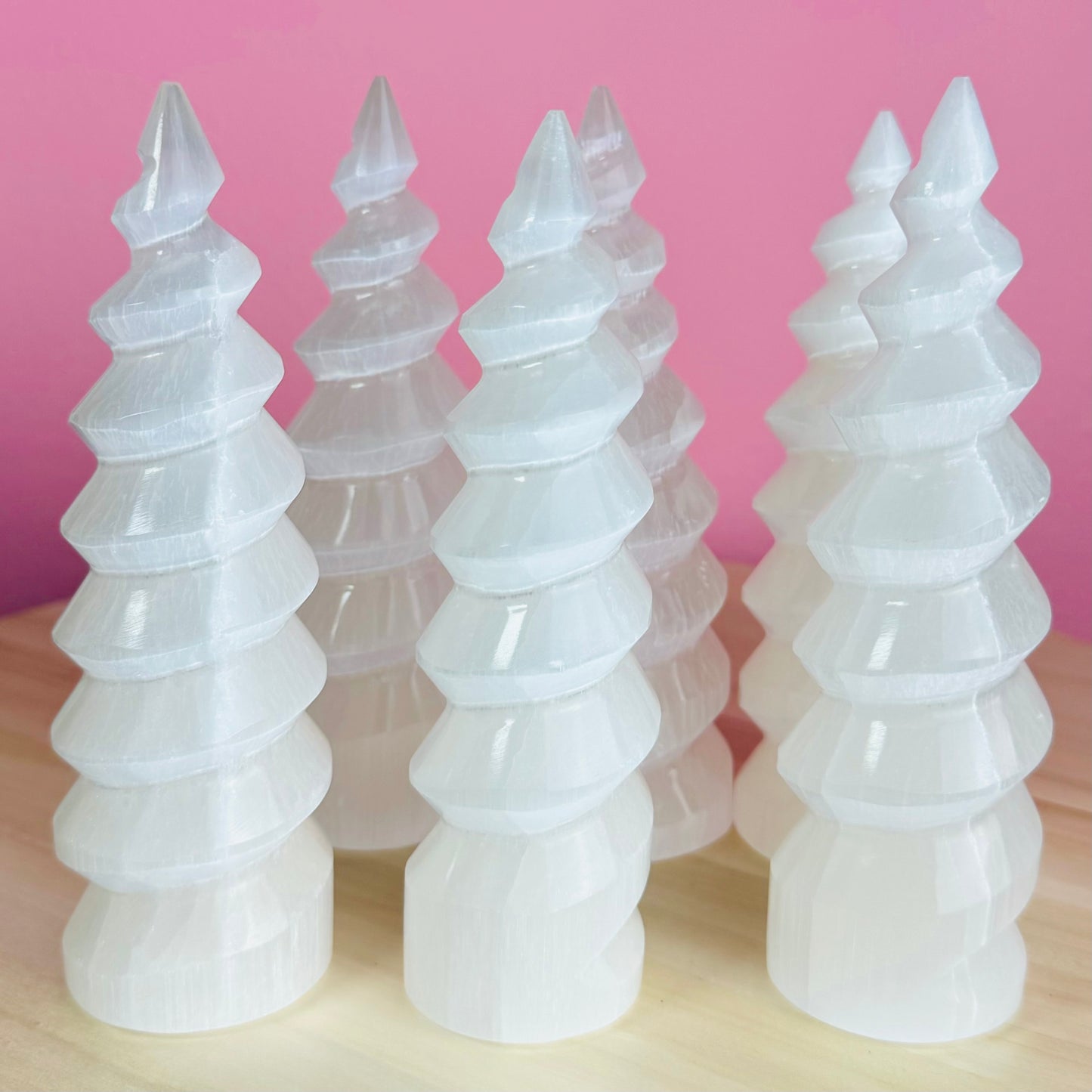 Torre de Selenita Pulida en Espiral || Limpieza Energética
